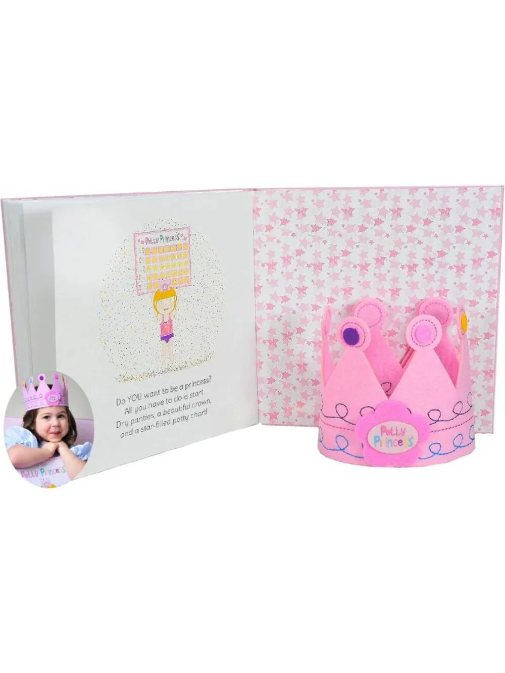 Potty Training Princess Set - 3-Piece Adjustable Kit with Magnetic Chart